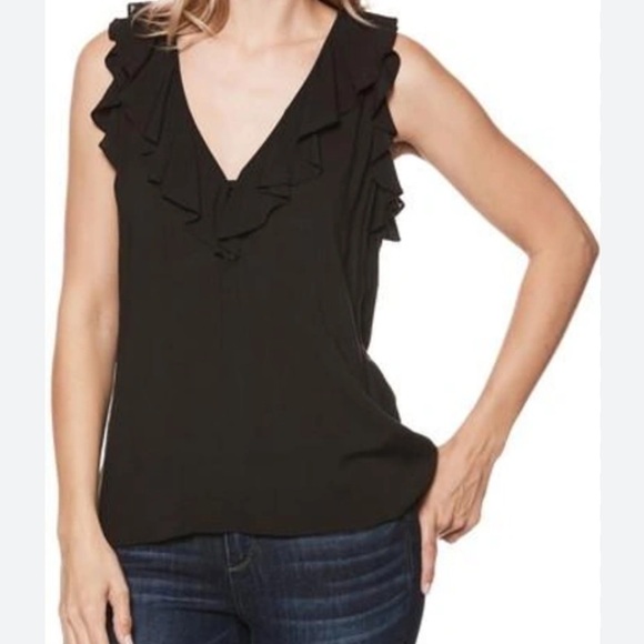 PAIGE Tops - PAIGE
Farfalla Ruffle Sleeveless Top In Black